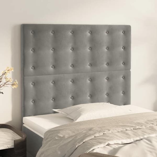 Maison Exclusive - Hovedgærde Lys Grå 90x5x118/128 cm Velour Ljusgrått