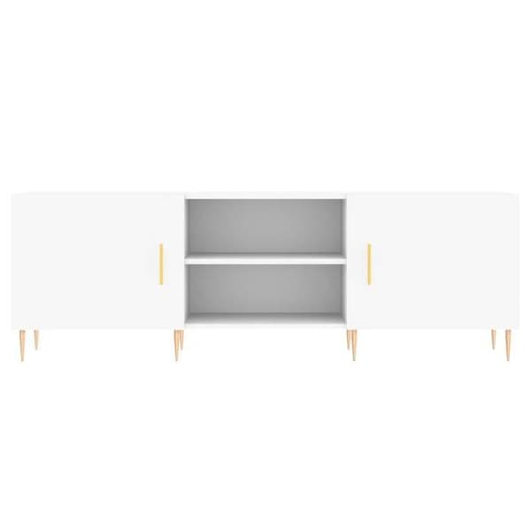 Maison Exclusive - Hvid TV-møbel 150x30x50 cm ingeniørtræ Vit