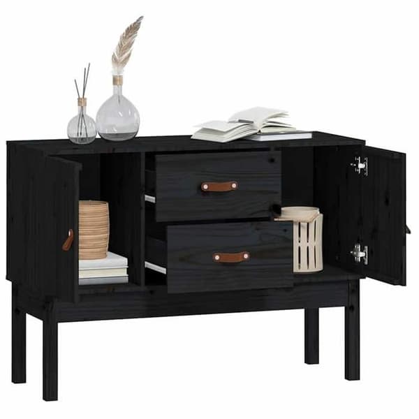 Maison Exclusive - Buffet Musta 110x40x78 cm Massiivipuu