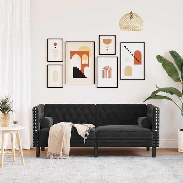 Maison Exclusive - Sort Sofa 174 x 74,5 x 70,5 cm Velour