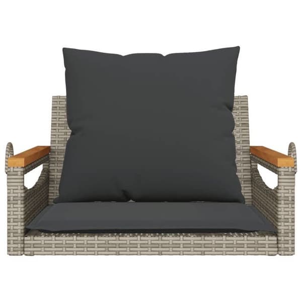 Maison Exclusive - Balanssoffa med grå kuddar 63x62x40 cm flätad resin