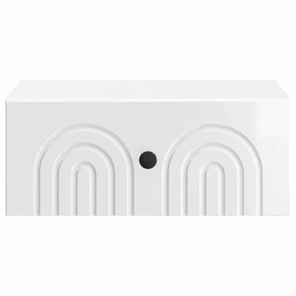 Maison Exclusive - Väggmonterad nattduksbord Vit glansig 49 x 34,5 x 20 cm