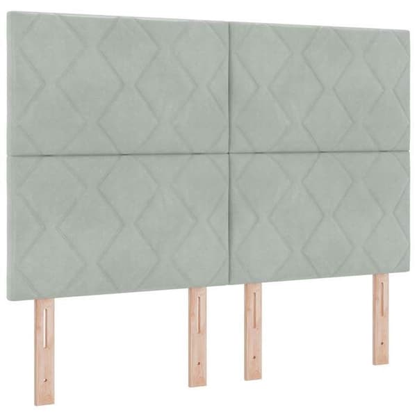 Maison Exclusive - Boxspring säng med madrass Ljusgrå 140 x 190 cm Sammet