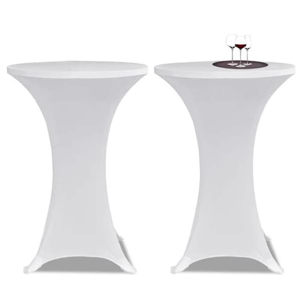 Maison Exclusive - Elastiske bordbetræk Ø 80 cm Hvid 4 stk.
