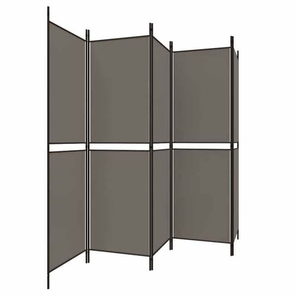 Adskillelsesvæg - EKSKLUSIV HUS - 5 paneler 250x220 cm - 100% polyester stof - Antracit - Sammenfoldelig antracit