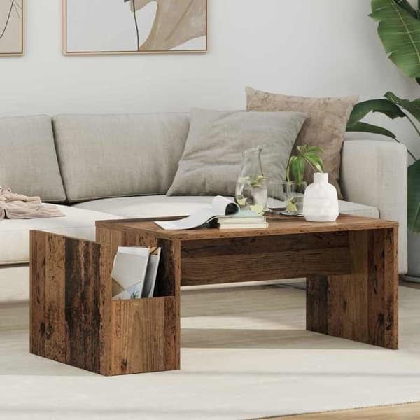 Bord - EKSKLUSIV HUS - Ingeniørtræ - 90 x 45 x 35 cm - Rektangulær - Brun