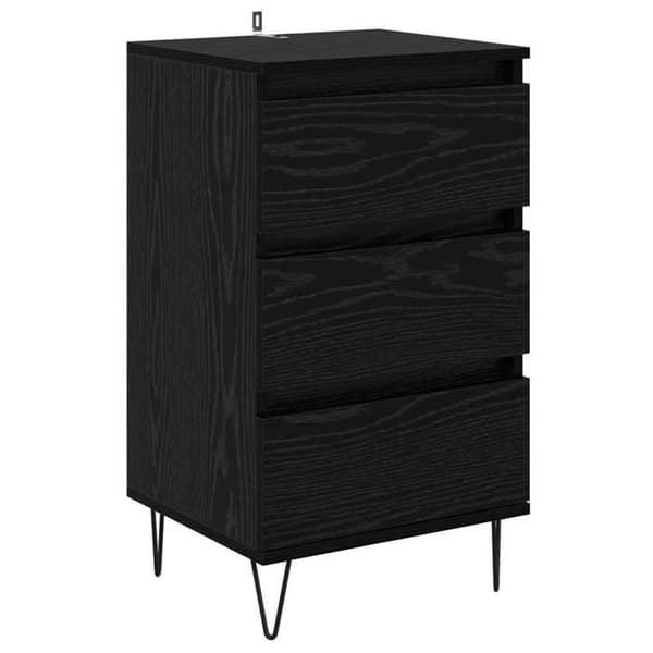 Maison Exclusive - Buffet Sort egetræ 40 x 35 x 70 cm Ingeniørtræ og jern svart ek