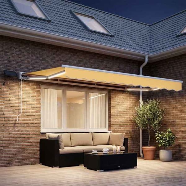 Maison Exclusive - Manuell markisram med LED-lampor Sand 3,5 x 2,5 m