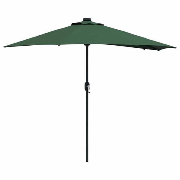 Trädgårdsparasol - MAISON EXCLUSIVE - 294x150x223 cm - Grön - Polyester och stål - Solcell LED, vev Grön