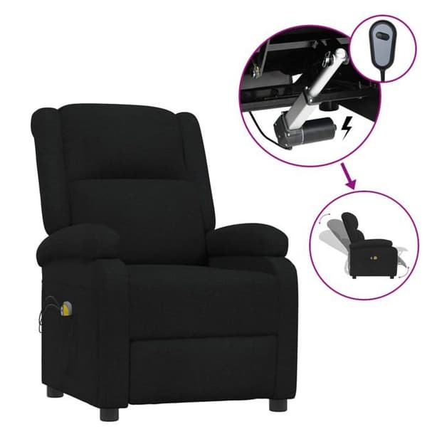 Maison Exclusive - Elektrisk massage stol Sort Stof