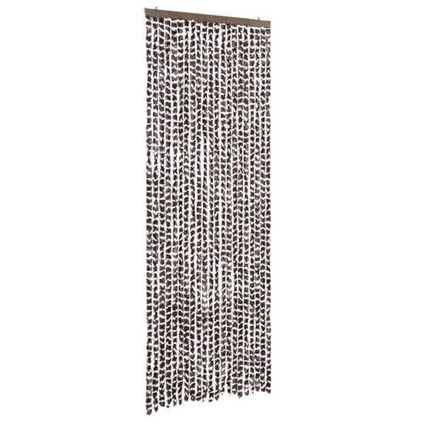 Maison Exclusive - Brun og hvid fluegardin 90x200 cm chenille