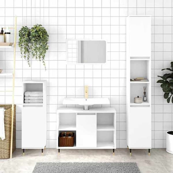 Maison Exclusive - Badrumsskåp vit 80x33x60 cm ingenjörsträ