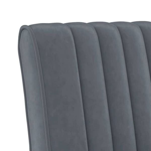 Maison Exclusive - Mørkegrå velour uden armlæn stol