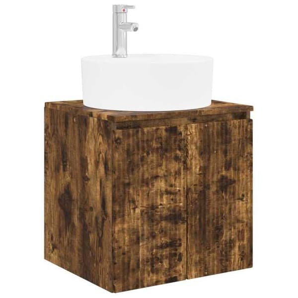 Exklusiv möbel - Väggmonterad handfat Vanity Rökt ek 49,5 x 44,5 x 65 cm