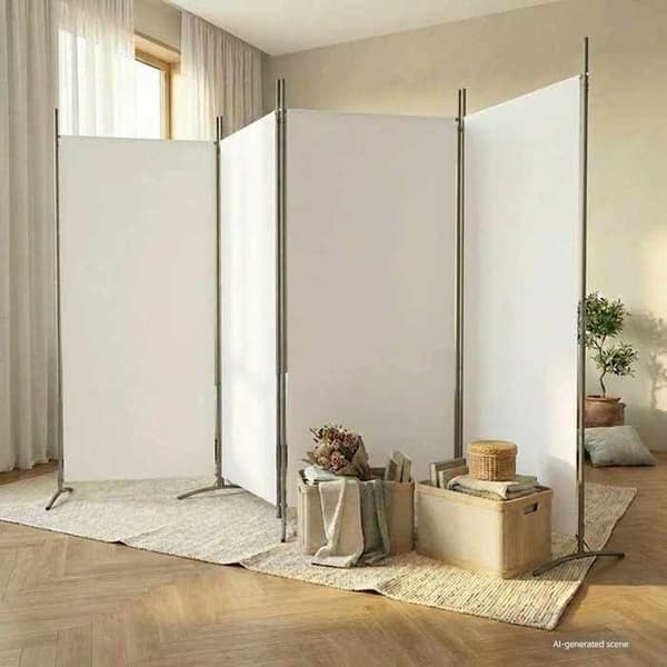 Maison Exclusive - Skillevæg 4 paneler Hvid 346x180 cm Stof