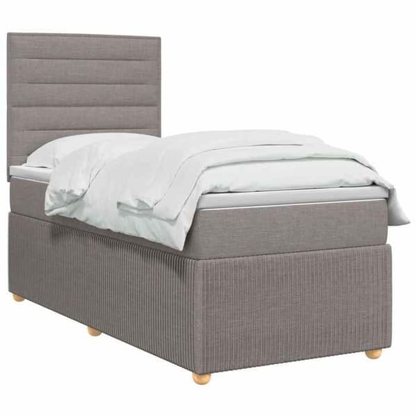 Maison Exclusive - Boxspring säng med madrass Taupe 100 x 200 cm Tyg