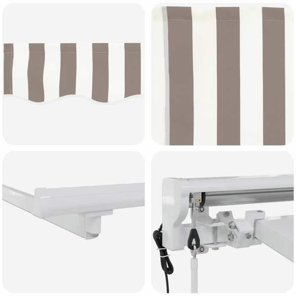 Utdragbart markis - EXKLUSIVT HUS - Elektrisk - 3,5 x 2,5 m - Polyesterduk - Aluminiumram Ljusgrå och vit