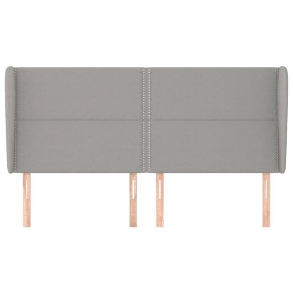 Maison Exclusive - Päätylevy korvilla Vaaleanharmaa 183x23x118/128 cm Kangas ljusgrått