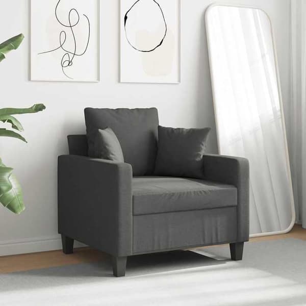Maison Exclusive - Tummanharmaa nojatuoli 60 cm Kangas