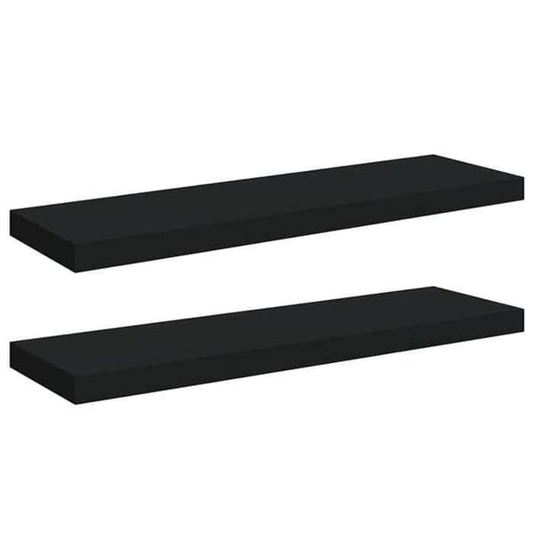 Maison Exclusive - Kelluvat seinähyllyt 2 kpl musta 80x23,5x3,8 cm MDF