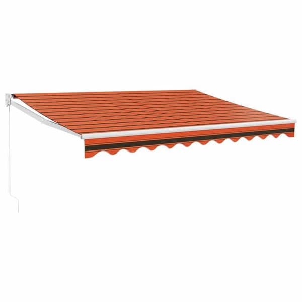 Maison Exclusive - Fällbart tak i orange och brunt 3,5x2,5m i tyg och aluminium