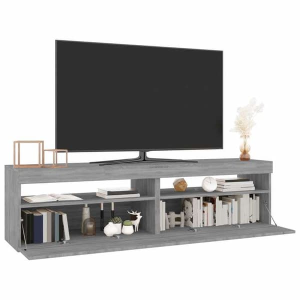 Maison Exclusive - TV-møbler med LED-lys 2 stk Sonoma grå 75x35x40 cm