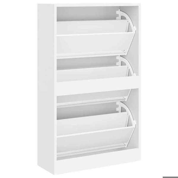 Skoark - EKSKLUSIV HUS - 63x24x103 cm - Ingeniørtræ - Hvid - 3 skuffer Vit
