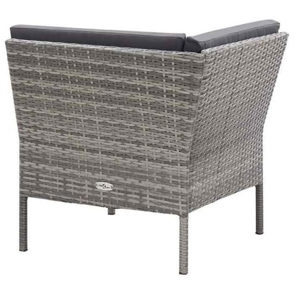 Maison Exclusive - Trädgårdsmöbler 3 delar med kuddar i flätad resin Grå