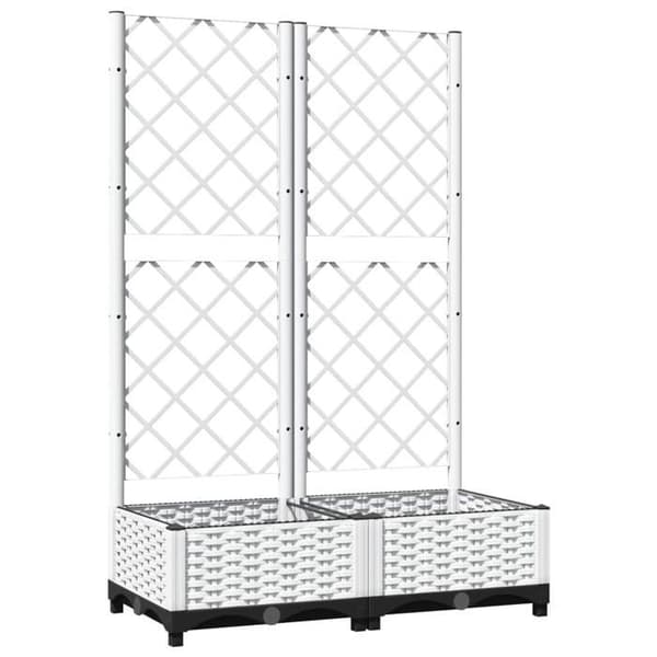 Maison Exclusive - Blomlåda med spaljé Vit 80x40x121,5 cm PP Vit