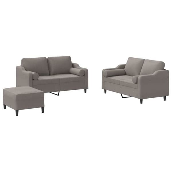 Maison Exclusive - Sæt af 3 sofaer med taupe stofpuder
