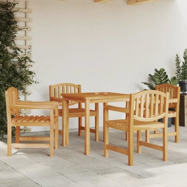 Trädgårdsstolar set om 4 st 58x59x88 cm massivt teak Brun