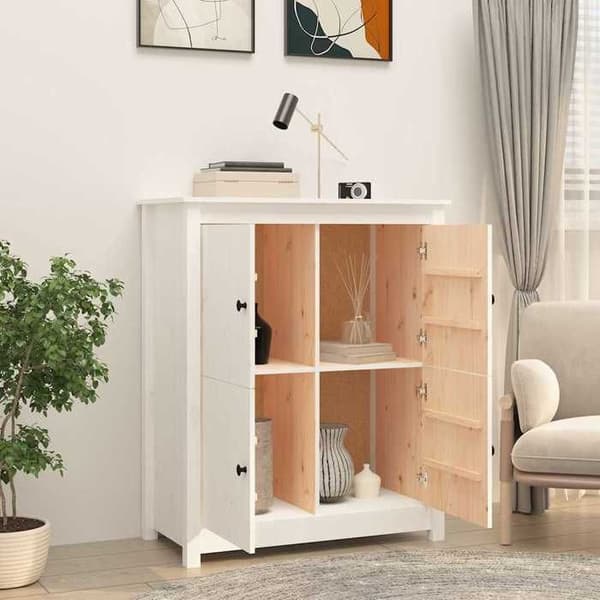 Maison Exclusive - Buffé Vit 83x41,5x100 cm Massivt furu