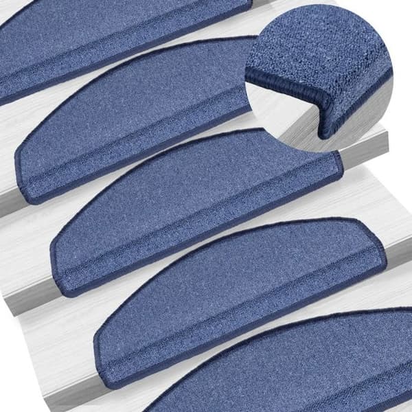 Maison Exclusive - Trappmatta 15 delar 65 x 24 x 4 cm Halkfri Blå Blå