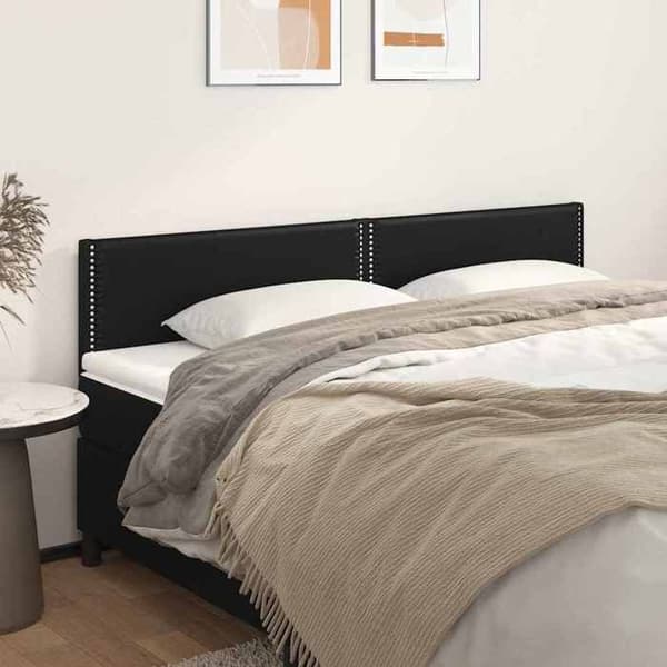 Maison Exclusive - Hovedgærder Sort 200x5x78/88 cm Syntetisk læder