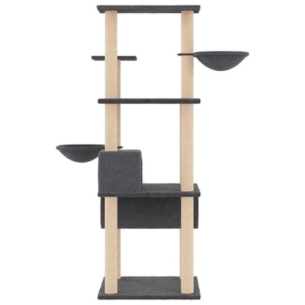 Maison Exclusive - Kattekradsetræ med sisal kløer i mørkegrå 141 cm mörkgrå