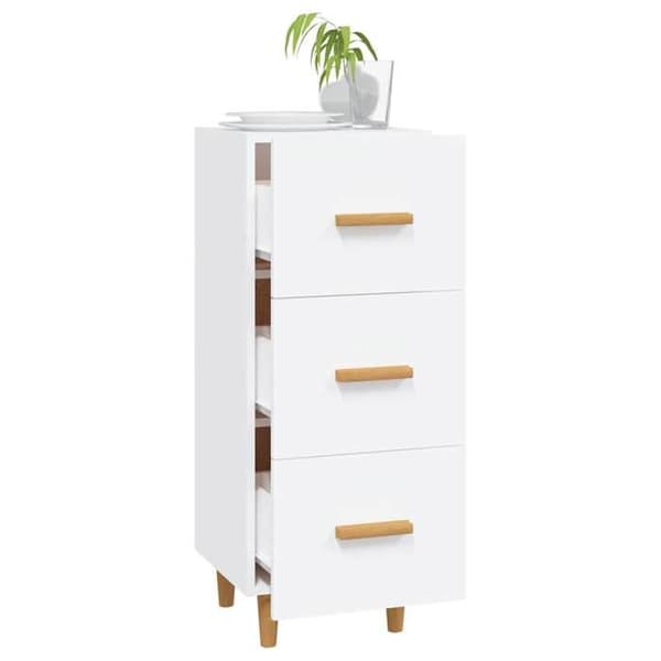 Maison Exclusive - Hvidt buffet 34,5x34x90 cm ingeniørtræ