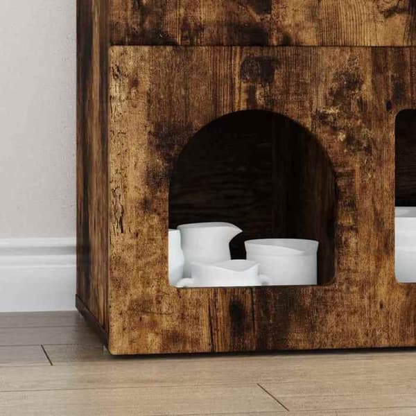 Maison Exclusive - Buffet ELST Røget eg 80,5 x 35 x 59 cm Ingeniørtræ