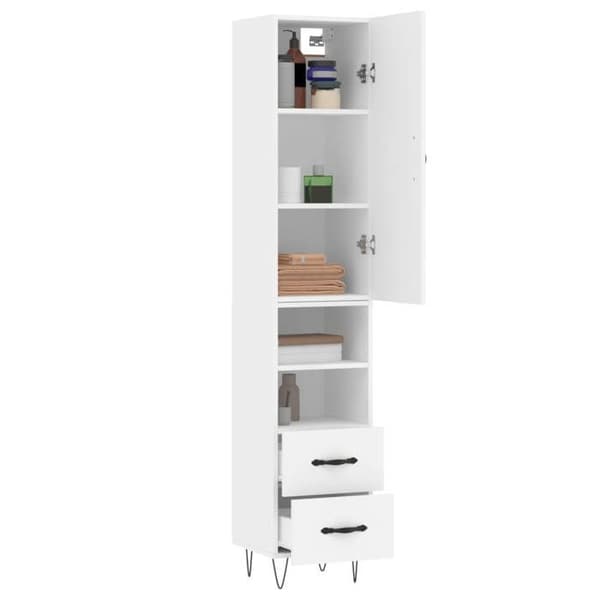 Maison Exclusive - Buffé hög Vit 34,5x34x180 cm Ingenjörsträ Vit
