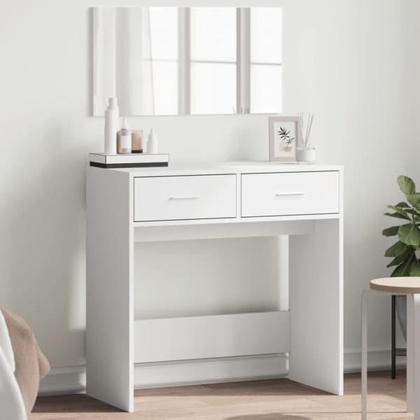 Maison Exclusive - Valkoinen peilillä varustettu meikkipöytä 80x39x80 cm