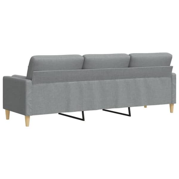 Maison Exclusive - Soffa 3 platser med ljusgrå kuddar 210 cm tyg Ljusgrått