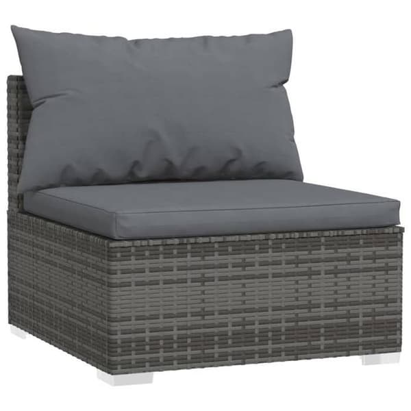 Maison Exclusive - 10 osan puutarhakalustesarja tyynyillä, punottu hartsia, harmaa