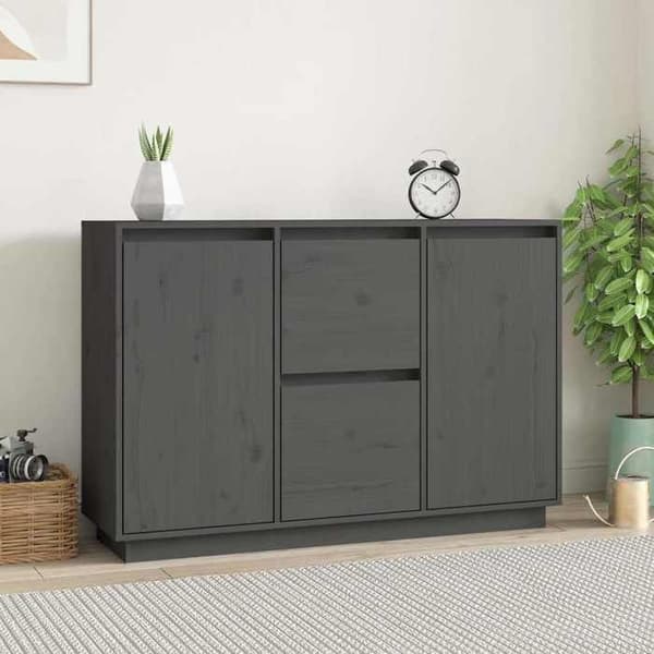 Maison Exclusive - Harmaa buffet 111x34x75 cm Massiivipuu mänty