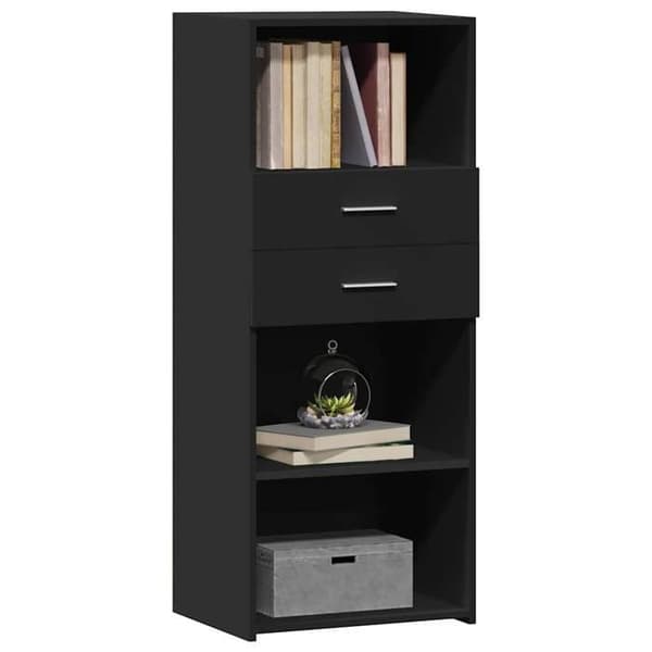 Maison Exclusive - Sort høj buffet 50x42,5x124 cm ingeniørtræ