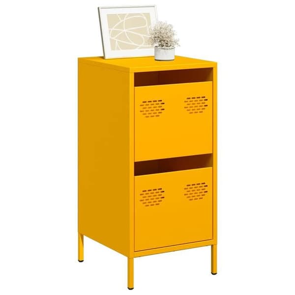 Maison Exclusive - Buffé i senapsgul 35x39x73,5 cm i kallvalsat stål