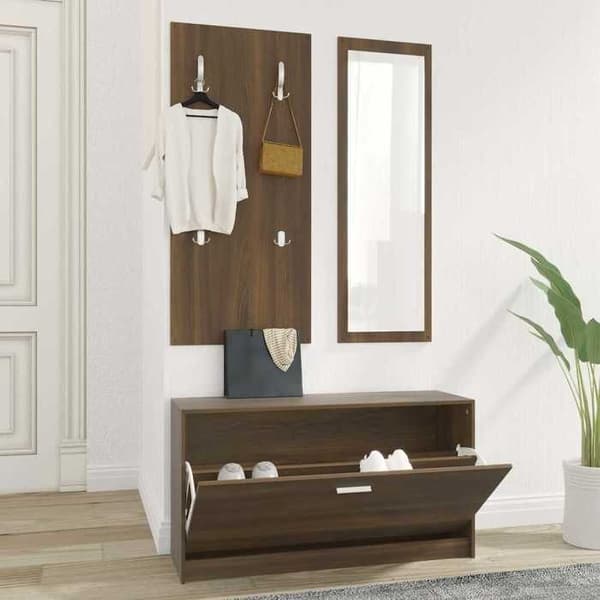 Maison Exclusive - 3-i-1 skohylleset i mörk ek