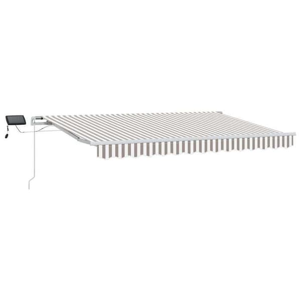 Maison Exclusive - Fällbart tak i ljusgrått och vitt 450 × 300 cm