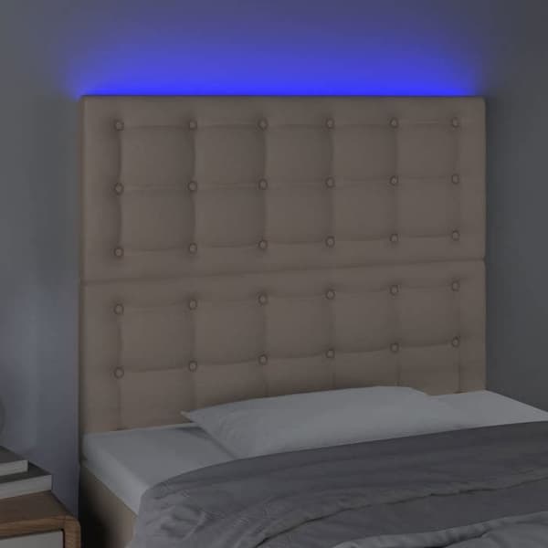 Maison Exclusive - LED Hovedgærde Cappuccino 90x5x118/128 cm Simil læder