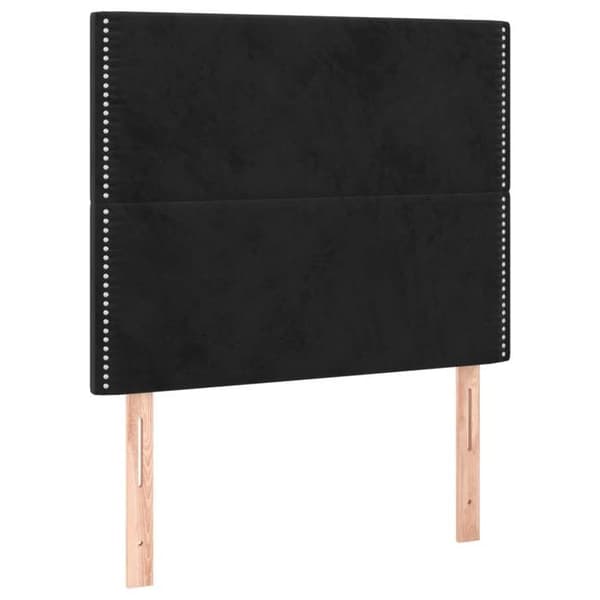 Maison Exclusive - LED Hovedgærde Sort 90x5x118/128 cm Velour Svart