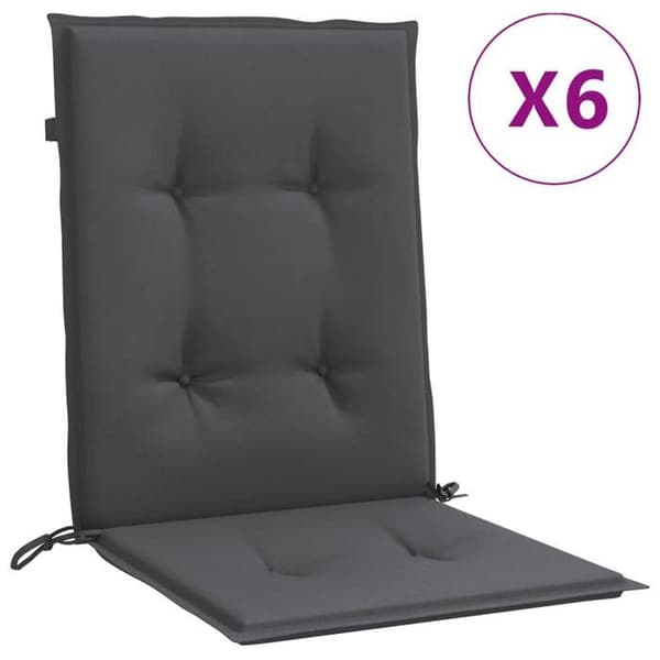 Maison Exclusive - Stolar med låg ryggstöd, 6-pack, antracitblandning