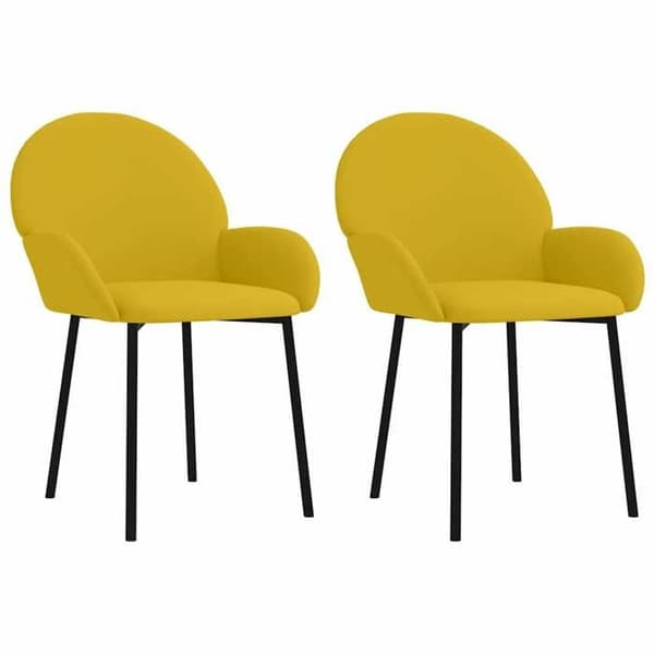 Maison Exclusive - Spisestole sæt af 2 Gul Velour Gul